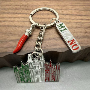 Llaveros de Metal con Forma de <span class=keywords><strong>Catedral</strong></span> de Milán, Souvenirs Turísticos de Milán, Italia, de Aleación de Zinc, Venta al Por Mayor - Product Image 4