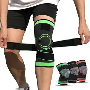 Haute Élastique De Compression Genou Manches genou bretelles de soutien tricoté Nylon Genou wrap Brace