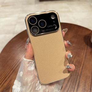 Nueva Funda Original de Cuero y Cristal para Teléfono Móvil iPhone 17 Air 16 Pro Max, con Protección de Lente de Cámara Electrochapada y Parte Trasera de TPU a Prueba de Golpes - Product Image 3