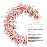 Arche de fleurs artificielles en soie avec hortensias bleus pour la décoration de mariage, la fête des mères, Pâques et Noël - Vente en gros