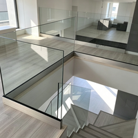 Système de main courante en aluminium à profil en U avec accessoires, en verre trempé sans cadre, moderne, OEM, directement de l'usine