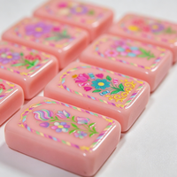 Tuiles de Mahjong Américaines Minimalistes à Couche Unique avec Motif Arbre de Noël en Acrylique pour le Divertissement