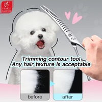 Ciseaux de toilettage pour chien Fenice JP440C en acier inoxydable de 7/7,5 pouces, droits et courbés, à dents larges pour poils épais