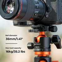 Tête de trépied K&F CONCEPT BH-36L, tête sphérique de 36 mm, poids net 295 g, capacité de charge 16 kg, procédé de moulage sous pression, haute qualité
