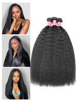 Lots de Cheveux Naturels en Gros, Extensions de Cheveux à Double Trame avec Cuticules Alignées, Lots de Cheveux Humains Brésiliens Lisses Crépus