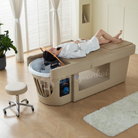 Lit d'hydrothérapie électrique de luxe avec fonction réglable, design moderne, pour spa capillaire et bain de pieds, idéal pour usage hôtelier, lit de massage et de shampoing
