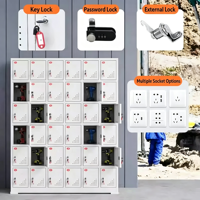 Armoire de charge pour outils électriques renforcée pour les chantiers de construction, casier de charge centralisé avec serrure à code multifonction