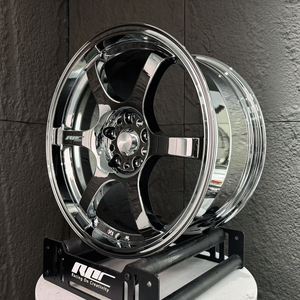 Jantes forgées Roc Custom Chrome 57DR <span class=keywords><strong>15</strong></span> 18 pouces 6 branches 4x100 5x114.3 pour Subaru BRZ Nissan 350Z 370Z Mazda MX-5 - Product Image 4