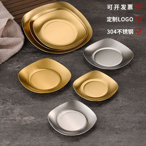 Plato para Condimentos de Acero Inoxidable Estilo Coreano, Cuadrado, Sus304, Vajilla Comercial para Restaurantes - Product Image 2
