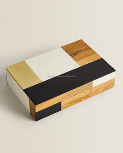 DECORATIVE WOODEN BONE INLAY JEWELRY <b>BOX</b> with CARTON PACKAGING - Product Image 6