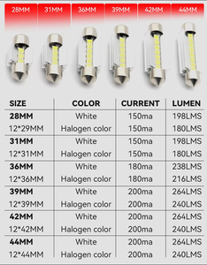 Canbus 3W 12V ampoule LED feston 28MM 31MM 36MM <span class=keywords><strong>feux</strong></span> de voiture LED intérieur lecture dôme <span class=keywords><strong>plaque</strong></span> d'immatriculation lumières LED pour voiture - Product Image 5