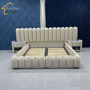 Luxury Home Furniture Designer Bedroom King <strong>Size</strong> <strong>Bed</strong> Upholstered Double Minimalist Fabric <strong>Bed</strong> <strong>Queen</strong> <strong>Size</strong> <strong>Bed</strong> <strong>Frame</strong> for Villa - Product Image 4