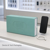 Boîte cadeau rigide personnalisée pour appareils électroniques, avec tiroir coulissant, plateau et ruban de tirage, vente en gros directe usine