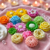 Moule en silicone pour maison d'animaux et fleurs variées, pour la fabrication de résine, d'aromathérapie, de plâtre, de décoration intérieure, de chocolat, de fondant et de bougies en forme de rose