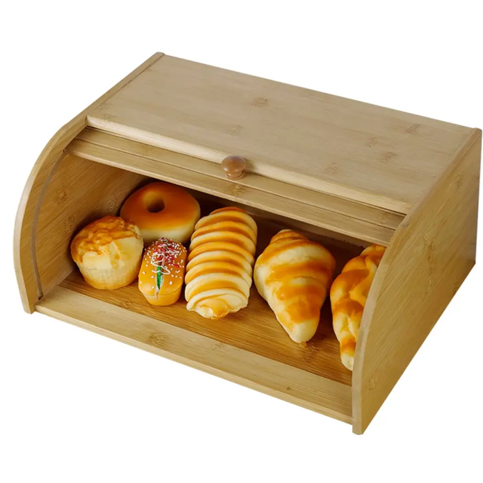 Caixa de madeira com tampa deslizante para presente, caixa de pão de bambu inacabada com tampa deslizante, novo design