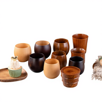 Tasse à thé jetable en bois de jujube moderne, anti-brûlure, 150 ml, pour les fêtes, ensemble de thé, fabricant en gros