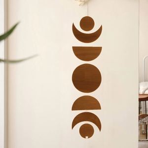 Decoración de Pared de Lujo para el Hogar, Diseño de Sol y Luna, Patrón a Cuadros, Forma de Círculo y Semiesfera, para Sala de Estar - Product Image 3