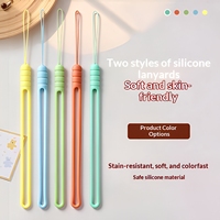 Cordon de poignet en silicone souple et durable, couleur macaron, pour téléphone portable, clé USB, batterie externe, unisexe