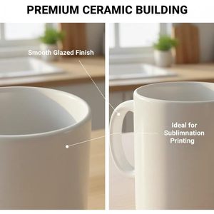 Taza de Café de Cerámica de 15 oz, Blanca, para Sublimación, Ecológica, Apta para Lavavajillas, para Impresión DIY, Regalos Empresariales - Product Image 6