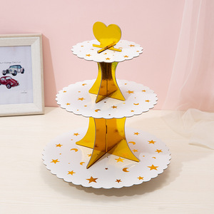 Présentoir à gâteaux en papier pliant Wave Stripe Star Dot Decorating Christmas New Year Dessert Stands - Product Image 6