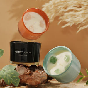 Bougie parfumée d'aromathérapie en cristal de luxe en vente chaude bougie parfumée en cristal d'arôme personnalisée en cire de soja avec cristal - Product Image 2