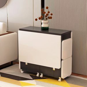 Set <span class=keywords><strong>Tavolo</strong></span> da Pranzo Pieghevole Estensibile, <span class=keywords><strong>Tavolo</strong></span> da <span class=keywords><strong>Cucina</strong></span> Mobile con Armadietto e Ruote Bloccabili per Piccoli Spazi, Casa e Appartamento - Product Image 3