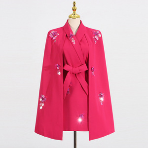 Robes courtes de cocktail et de soirée pour femmes <span class=keywords><strong>Lin</strong></span> 2026 à manches <span class=keywords><strong>cape</strong></span>, idéales pour les invitées de mariage - Product Image 2