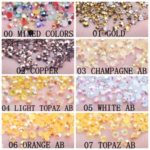 Strass en résine transparente AB Jelly, couleurs AB, 100 000 pièces, 2 mm, à dos plat 3D, à coller, en vrac, pour décorations de vêtements DIY, nail art, bijoux Nizi - Product Image 5