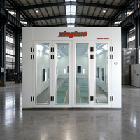 Cabines de peinture professionnelles abordables au gaz naturel 43 kW pour voitures 80 ° Cabine de peinture automobile avec double ventilateur d'admission et four de séchage