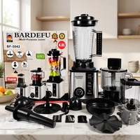 VENTE FLASH - Blender portable en acier inoxydable 3L 8-en-1 avec 15 réglages de vitesse et fonction de broyage de glace pour usage domestique et commercial