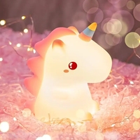 Veilleuse licorne arc-en-ciel pour chambre d'enfant capteur tactile couleur changeante lampe bébé batterie cadeau spécial accompagnant le sommeil