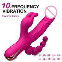 Vibromasseur 3 en 1 pour femmes, 10 modes, stimulateur de point G, masturbateur, plug anal, stimulateur de clitoris, jouets sexuels pour masturbation féminine