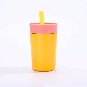 Green Plastic Tumbler With Blue Lid And <b>Straw</b> Spill Proof For Children Modern Design - Product Image 4