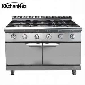 Cuisinière commerciale modulaire KitchenMax à 6 brûleurs, autoportante, avec four, armoire et brûleurs à haut rendement - Product Image 5