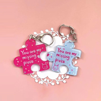 Vente en Gros de Porte-clés Personnalisés : Mots de Puzzle Transparents, Conception sur Mesure d'Usine, Impression de Nom de Marque sur Porte-clés en Acrylique