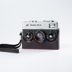 Retro gerçek deri kamera çantası <span class=keywords><strong>Rollei</strong></span> 35 S fotoğraf çantası koruyucu kılıf için el yapımı hakiki kamera yarım vaka özelleştirmek - Product Image 6