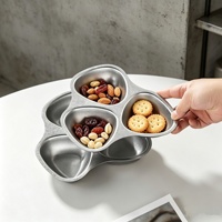 Bol à sauce portable en acier inoxydable antirouille à 3 compartiments, plateau à condiments robuste pour barbecue coréen et usage domestique