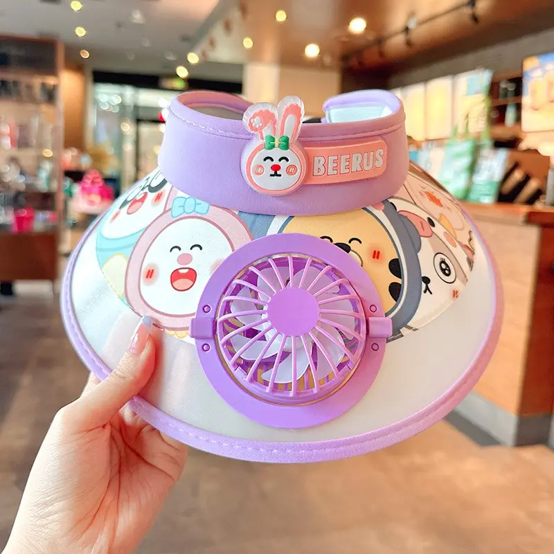 Hat Summer UV Protection Summer Outdoor Sun-resistant Cooling Mini Fan with Fan for Outdoor Shading Hot Selling Cinnamoroll