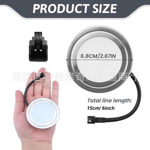 Lumière ronde Led de 68mm de diamètre, lumière blanche 12V DC pour hotte aspirante, type aspiration supérieure, en alliage d'aluminium LE02 - Product Image 1