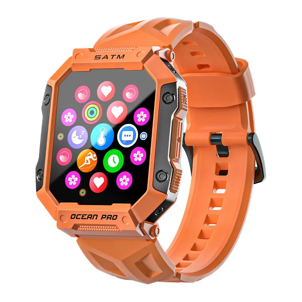 Ocean Pro Sport Smart Watch 5ATM impermeabile Big Full Touch 1.85 Screen smartwatch robusti Fitness Tracker cardiofrequenzimetro