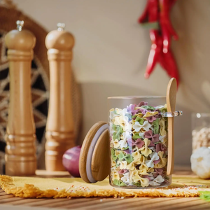 Nhà đa chức năng nhà bếp thủy tinh thực phẩm container với muỗng tre Nắp SEAL-cho các loại gia vị lọ - Product Image 5