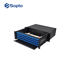 Caja de terminales de <span class=keywords><strong>fibra</strong></span> óptica Sopto interior 12/24/36/48/96 puertos tipo FC caja de terminación óptica fija de bastidor de 19 pulgadas - Product Image 1