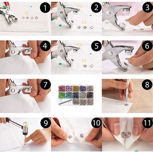 Guanfeng anneau griffe <span class=keywords><strong>bouton</strong></span>-<span class=keywords><strong>pression</strong></span> quatre pièces en laiton métal vêtements bébé <span class=keywords><strong>bavoir</strong></span> broche <span class=keywords><strong>bouton</strong></span>-<span class=keywords><strong>pression</strong></span> couleur assortie 9.5mm de diamètre - Product Image 5