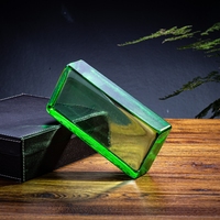 Briques de verre massif vertes peintes ADL, briques d'angle au design moderne, briques colorées pour la décoration murale et de bâtiment