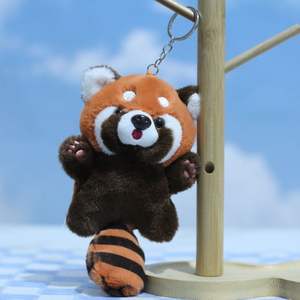 พวงกุญแจรูปสัตว์แรคคูนหางยาวน่ารักน่ารักของเล่นสัตว์ยัดนุ่นแฟชั่นกระเป๋าเป้สะพายหลังคลิปเสน่ห์ - Product Image 3