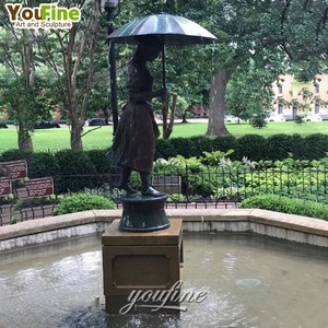 Scultura Personalizzata in Bronzo di Ragazzo <span class=keywords><strong>e</strong></span> Ragazza con Ombrello, Arte Romantica per Giardino Esterno - Product Image 5