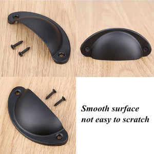 Half Moon Drawer Pulls Oval Cabinet Handles Traditional Style Durable Storage Closet <b>Hardware</b> - Product Image 3
