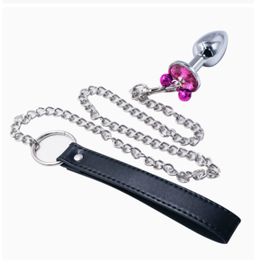 <span class=keywords><strong>Plug</strong></span> <span class=keywords><strong>Anale</strong></span> a Forma di Cuore con Diamante e Due Campanelle, Design Gioiello <span class=keywords><strong>Anale</strong></span> in Metallo con Catena, Taglia S - Product Image 3