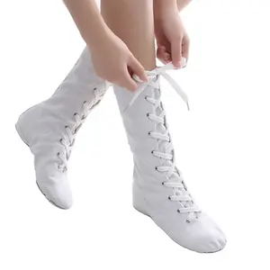 2023 Branco moderno Canvas dance Shoes meninas Jazz Shoes Professional Ballet Boots crianças Dance Sneakers