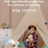 2025 nouveau projecteur intelligent V16 coloré 4K Android 12 Rotation à 230 ° Protection des yeux Mini Portable 1080P projecteur LCD de cinéma maison